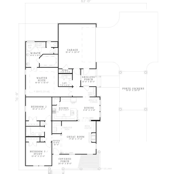 Country House Plan First Floor - Middlebury Southern Home 055D-0659 - Shop House Plans and More