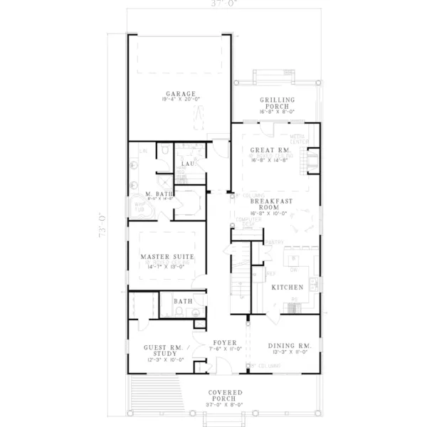 Country House Plan First Floor - Elaine Place Country Home 055D-0662 - Search House Plans and More