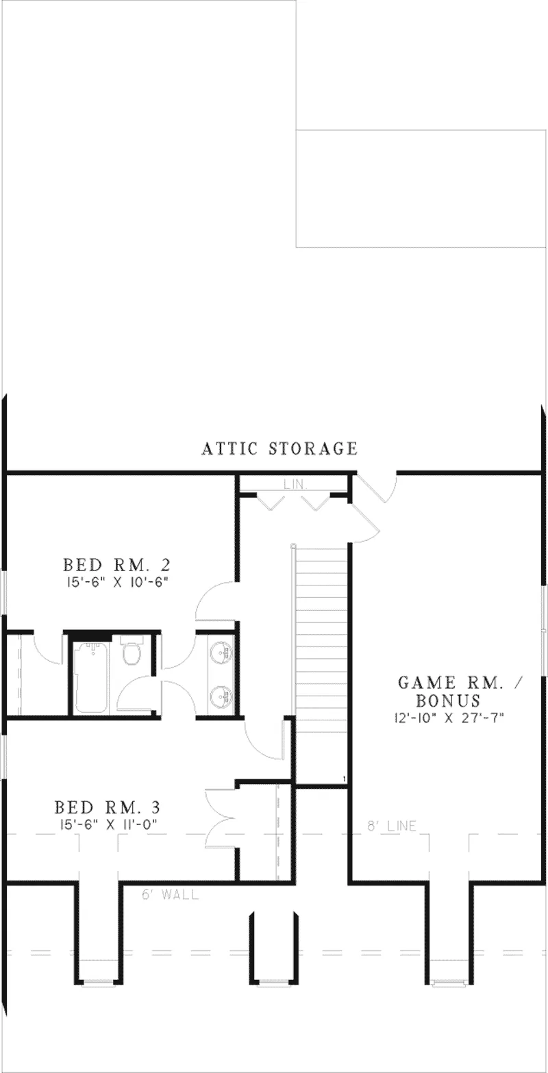 Saltbox House Plan Second Floor - Elaine Place Country Home 055D-0662 - Search House Plans and More