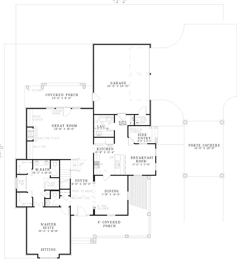 Country House Plan First Floor - Bradley Trail Country Home 055D-0672 - Search House Plans and More