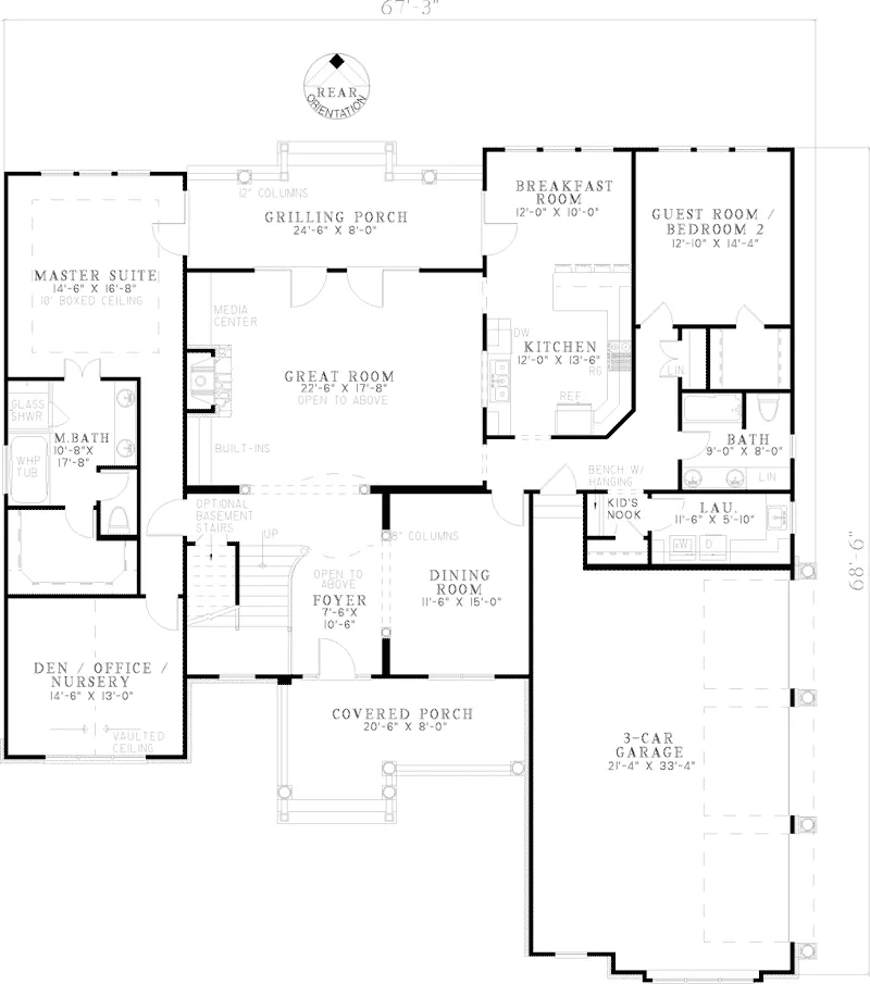 Southern House Plan First Floor - Corsica Manor Luxury Home 055D-0677 - Search House Plans and More