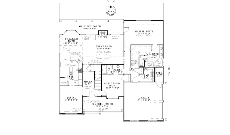 Country House Plan First Floor - Tanner Trail Craftsman Home 055D-0680 - Shop House Plans and More
