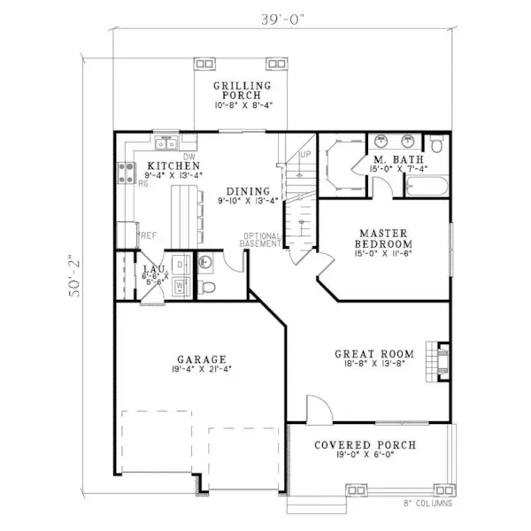 Acadian House Plan First Floor - Spring Gate Rustic Home 055D-0685 - Shop House Plans and More