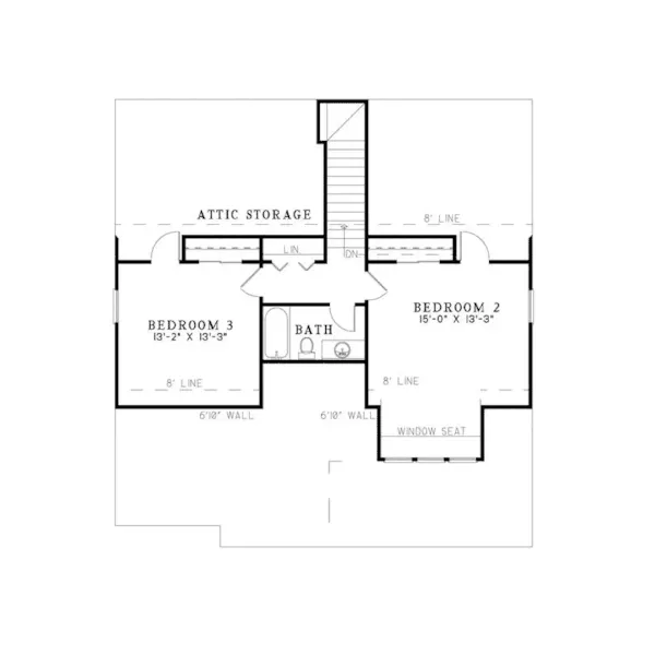 Acadian House Plan Second Floor - Spring Gate Rustic Home 055D-0685 - Shop House Plans and More