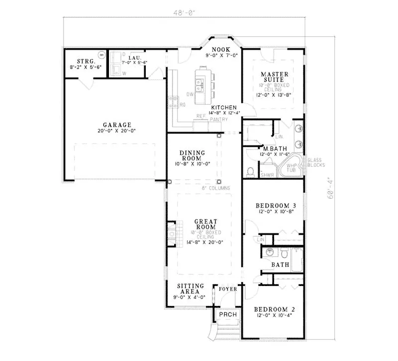 Traditional House Plan First Floor - Cooperstown Ranch Home 055D-0731 - Search House Plans and More