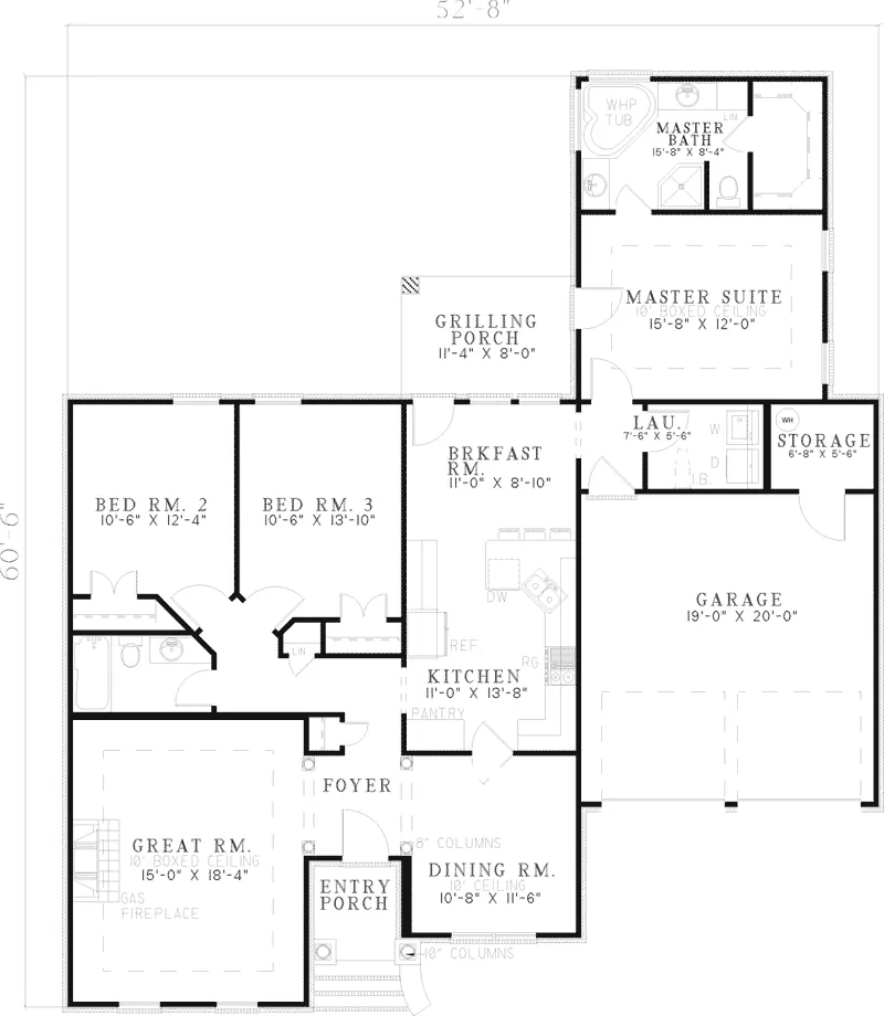 Ranch House Plan First Floor - Humboldt Trace Ranch Home 055D-0735 - Search House Plans and More