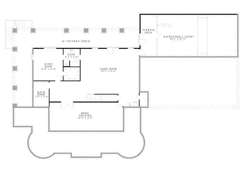 Plantation House Plan Lower Level Floor - Keaton Plantation Luxury Home 055D-0745 - Search House Plans and More