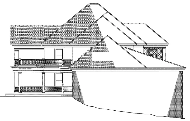 Plantation House Plan Right Elevation - Keaton Plantation Luxury Home 055D-0745 - Search House Plans and More