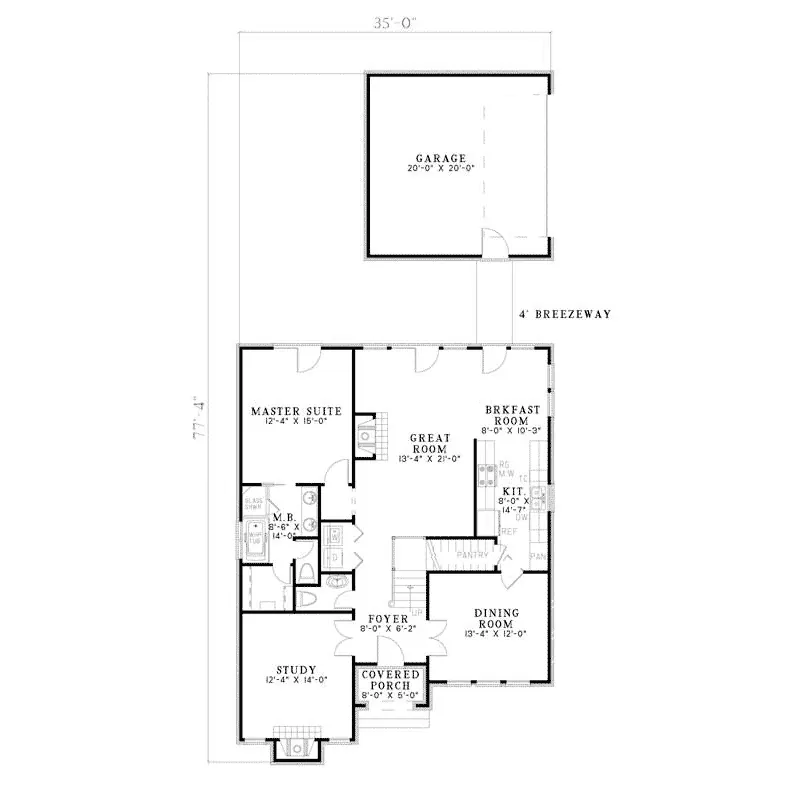 Shingle House Plan First Floor - Hawks Hollow Ranch Home 055D-0749 - Search House Plans and More