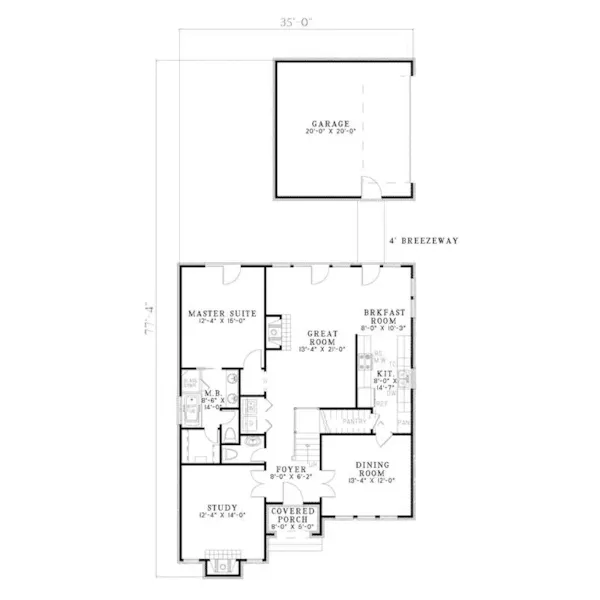 Country House Plan First Floor - Hawks Hollow Ranch Home 055D-0749 - Search House Plans and More