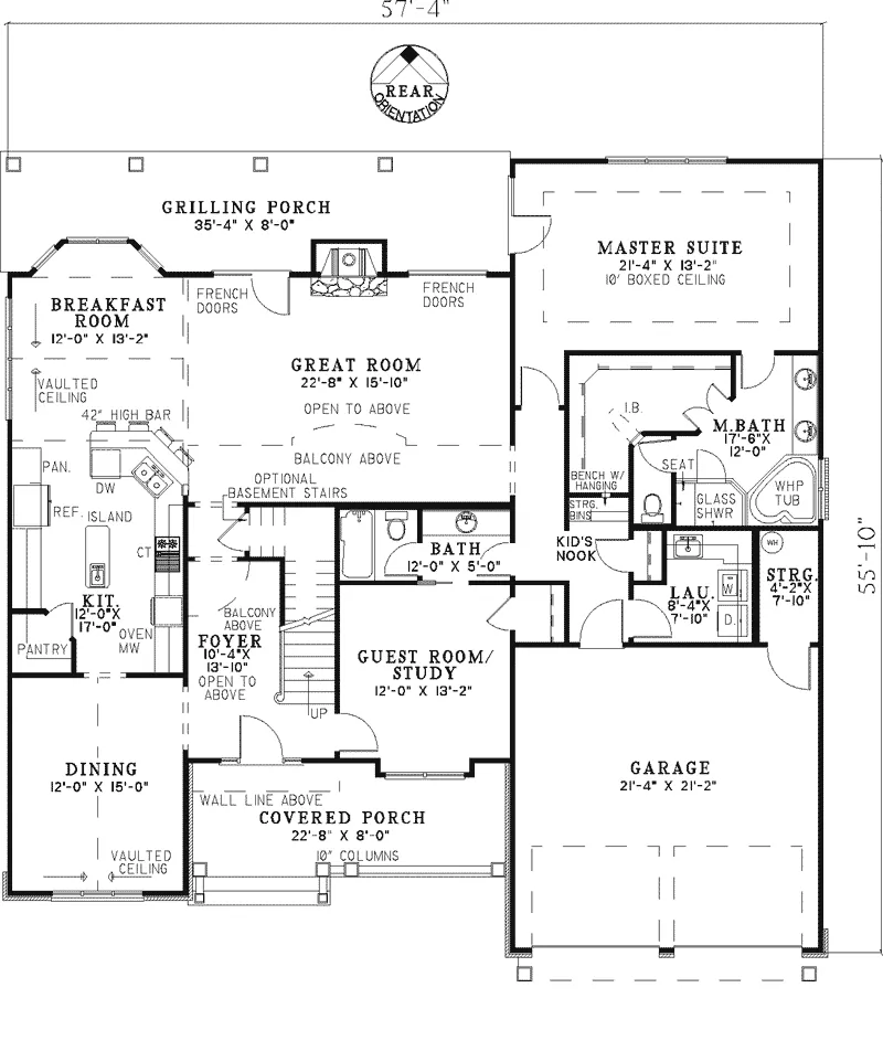 Farmhouse Plan First Floor - Laverty Country Farmhouse 055D-0752 - Shop House Plans and More