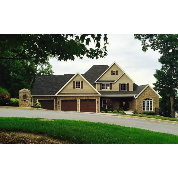 Two-Story Country Farmhouse With Rustic Features