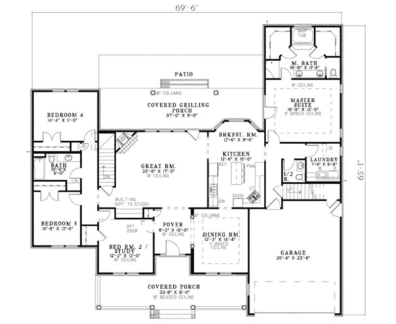 Country House Plan First Floor - Lankford Country Home 055D-0755 - Shop House Plans and More
