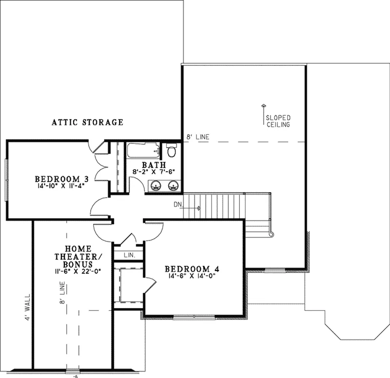 Country House Plan Second Floor - Mauricio Two-Story Home 055D-0756 - Shop House Plans and More