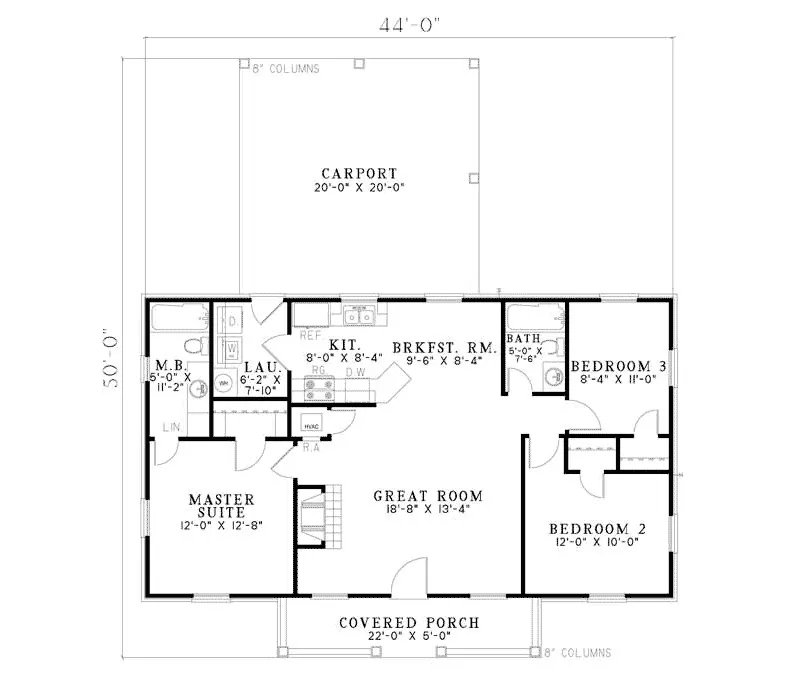 Traditional House Plan First Floor - Pagewood Country Ranch Home 055D-0760 - Shop House Plans and More