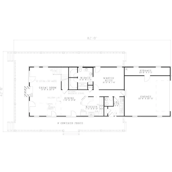 Traditional House Plan First Floor - Calgary Bluff Cape Cod Home 055D-0761 - Search House Plans and More