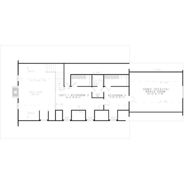 Traditional House Plan Second Floor - Calgary Bluff Cape Cod Home 055D-0761 - Search House Plans and More