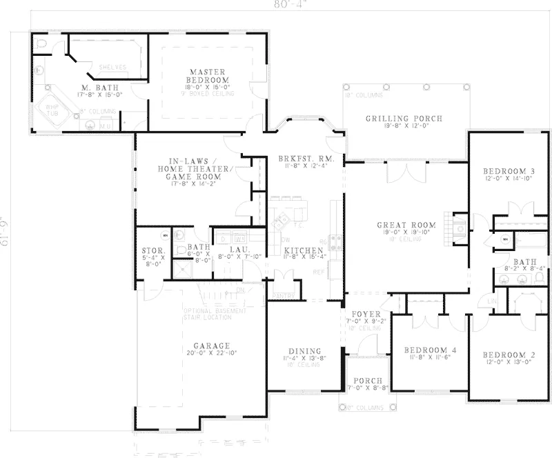 Traditional House Plan First Floor - Fortney Traditional Home 055D-0762 - Search House Plans and More