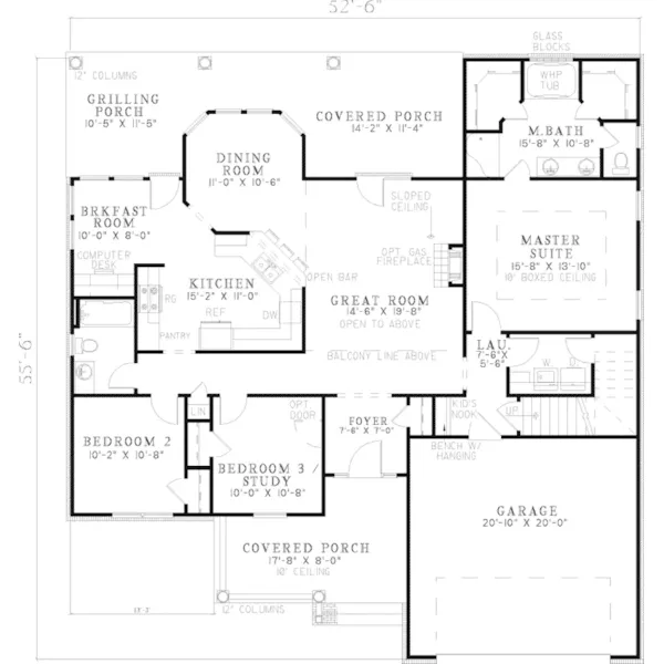 Traditional House Plan First Floor - Country Pointe Country Home 055D-0763 - Search House Plans and More