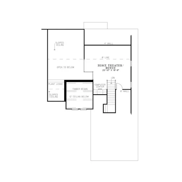 Contemporary House Plan Second Floor - Tattinger Rustic Home 055D-0779 - Shop House Plans and More