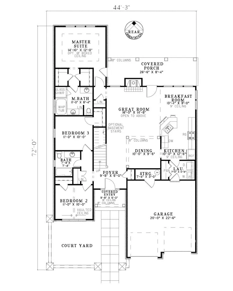 Sunbelt House Plan First Floor - Hacienda Bay Sunbelt Home 055D-0780 - Search House Plans and More