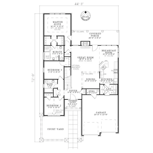 Sunbelt House Plan First Floor - Hacienda Bay Sunbelt Home 055D-0780 - Search House Plans and More