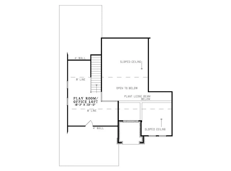 Contemporary House Plan Second Floor - Bertrand Woods Rustic Home 055D-0783 - Search House Plans and More