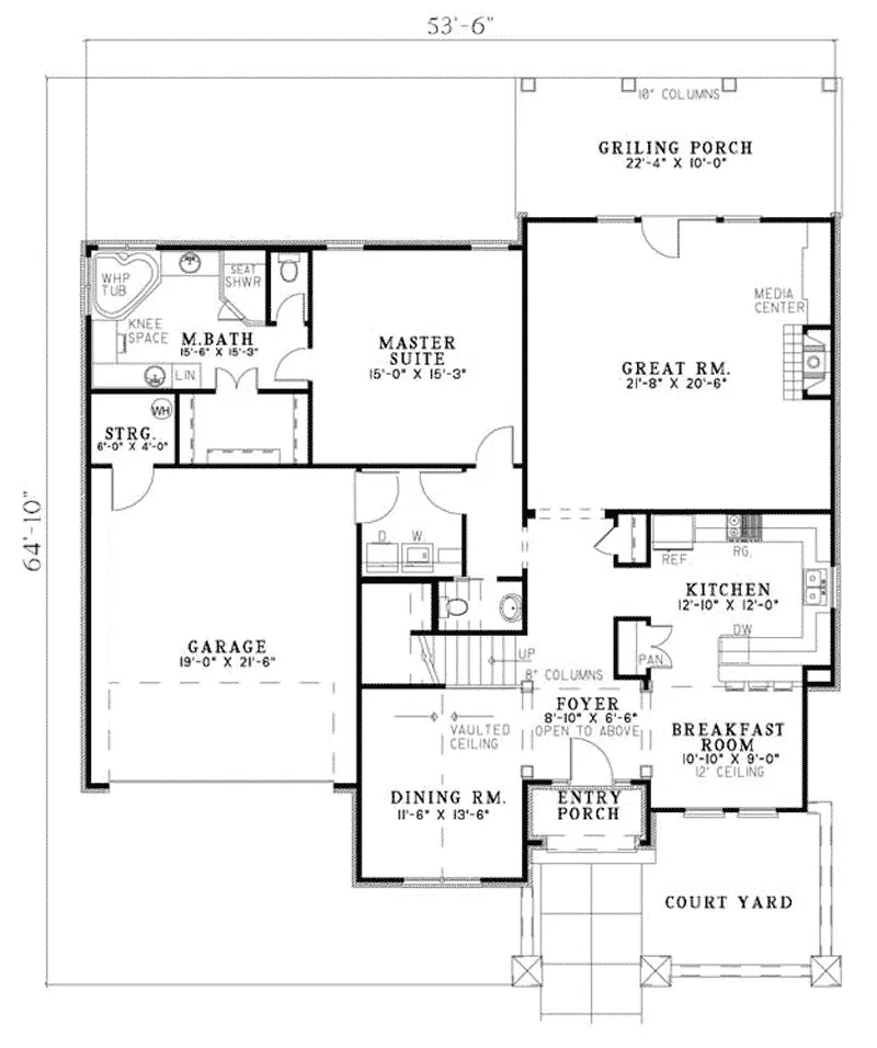 Contemporary House Plan First Floor - Manor Lake Rustic Home 055D-0784 - Shop House Plans and More