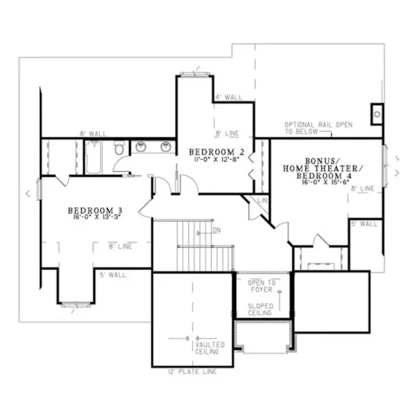 Contemporary House Plan Second Floor - Manor Lake Rustic Home 055D-0784 - Shop House Plans and More