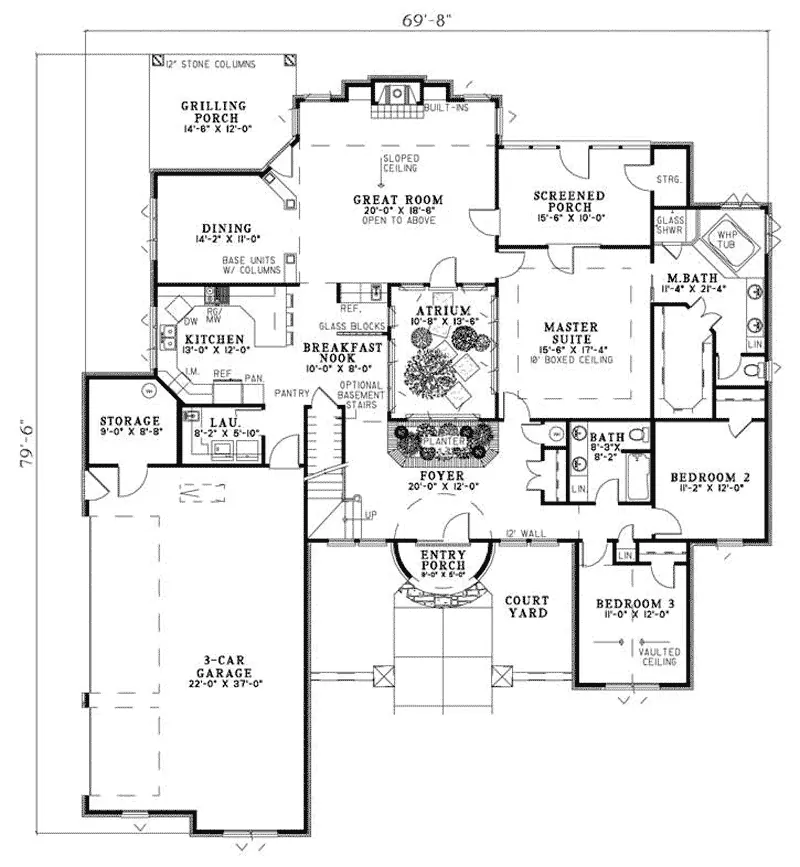 Adobe House Plans & Southwestern Home Design First Floor - Volterra Mediterranean Home 055D-0786 - Shop House Plans and More