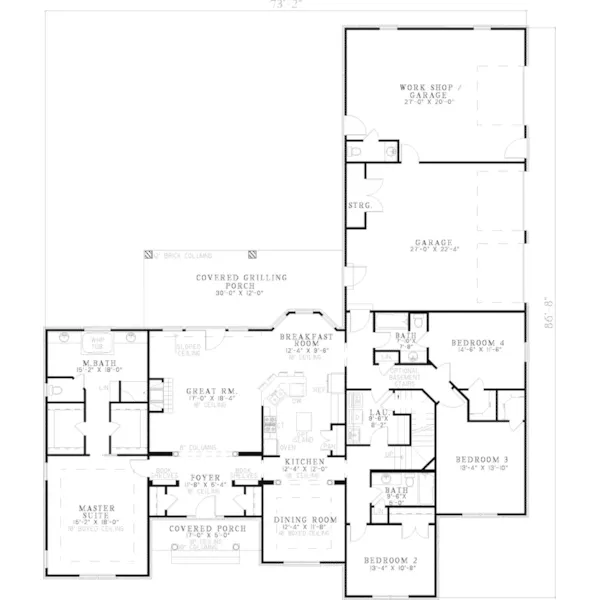 Country House Plan First Floor - Sutcliffe Traditional Home 055D-0792 - Shop House Plans and More