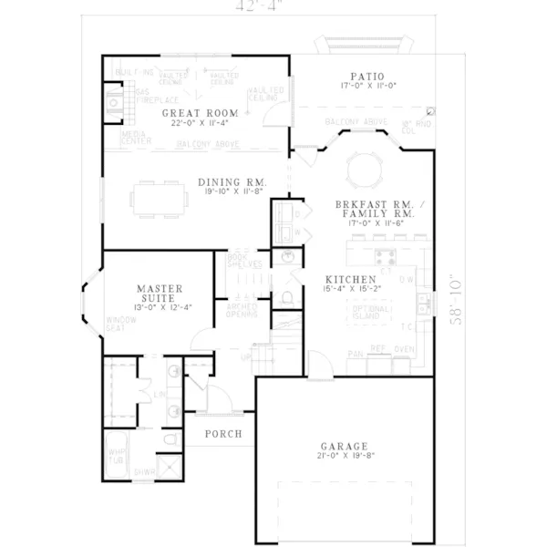 Country House Plan First Floor - Crayford Stylish Two-Story Home 055D-0797 - Search House Plans and More