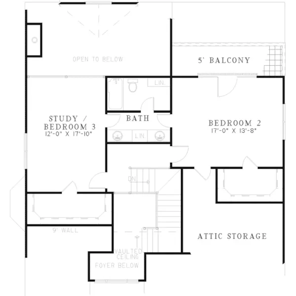 Country House Plan Second Floor - Crayford Stylish Two-Story Home 055D-0797 - Search House Plans and More