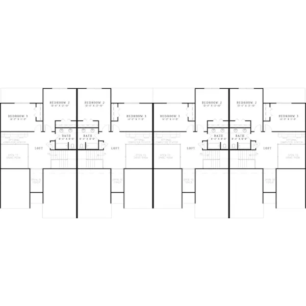 Traditional House Plan Second Floor - Lumsden Traditional Duplex 055D-0801 - Shop House Plans and More