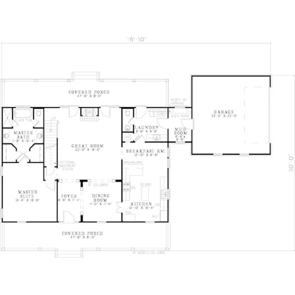 Cape Cod & New England House Plan First Floor - Edison Hill Cape Cod Home 055D-0803 - Search House Plans and More