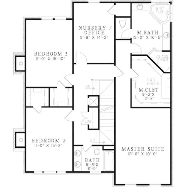 Traditional House Plan Second Floor - Jillian Mill Early American Home 055D-0805 - Search House Plans and More