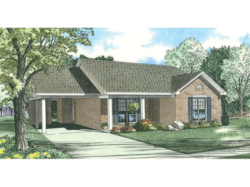 Brick Ranch Offers Covered Front Porch And Carport