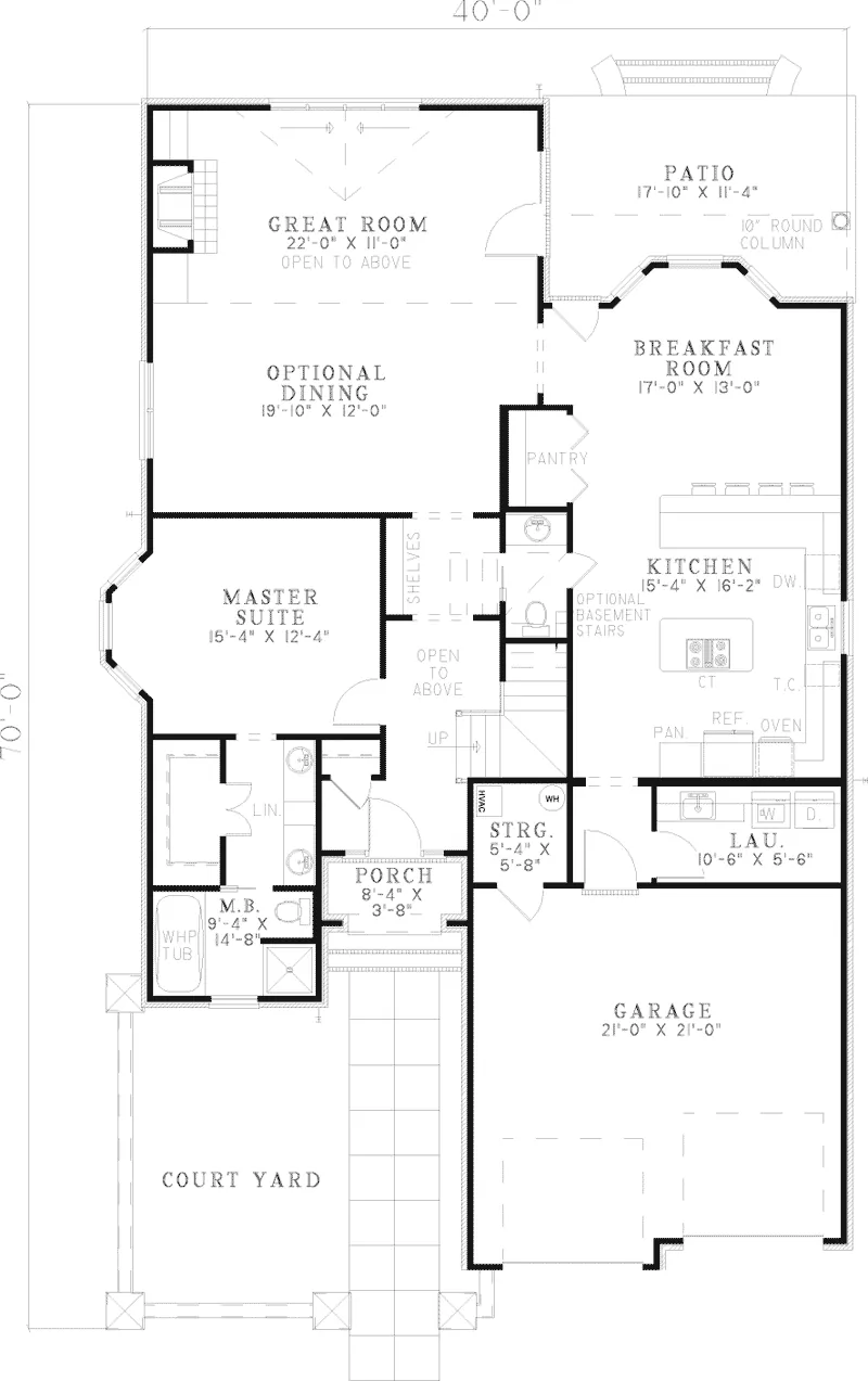 Prairie House Plan First Floor - Potts Point Prairie Style Home 055D-0813 - Shop House Plans and More