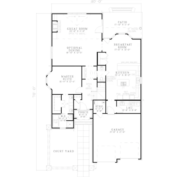 Prairie House Plan First Floor - Potts Point Prairie Style Home 055D-0813 - Shop House Plans and More