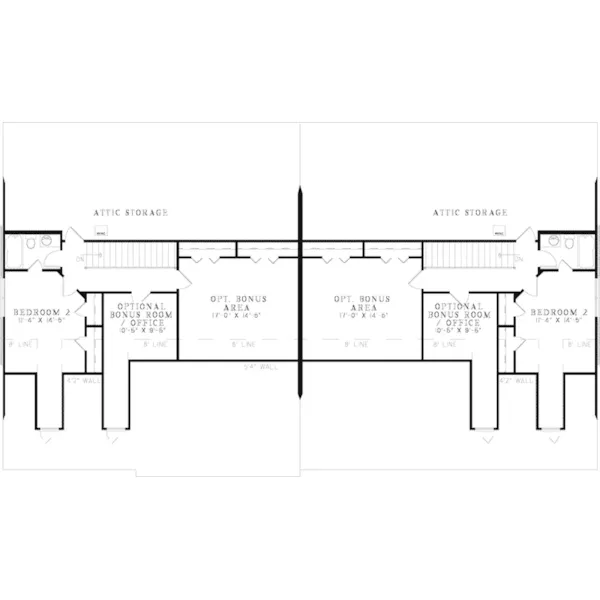 Contemporary House Plan Second Floor - Jamison Rustic Duplex 055D-0814 - Search House Plans and More