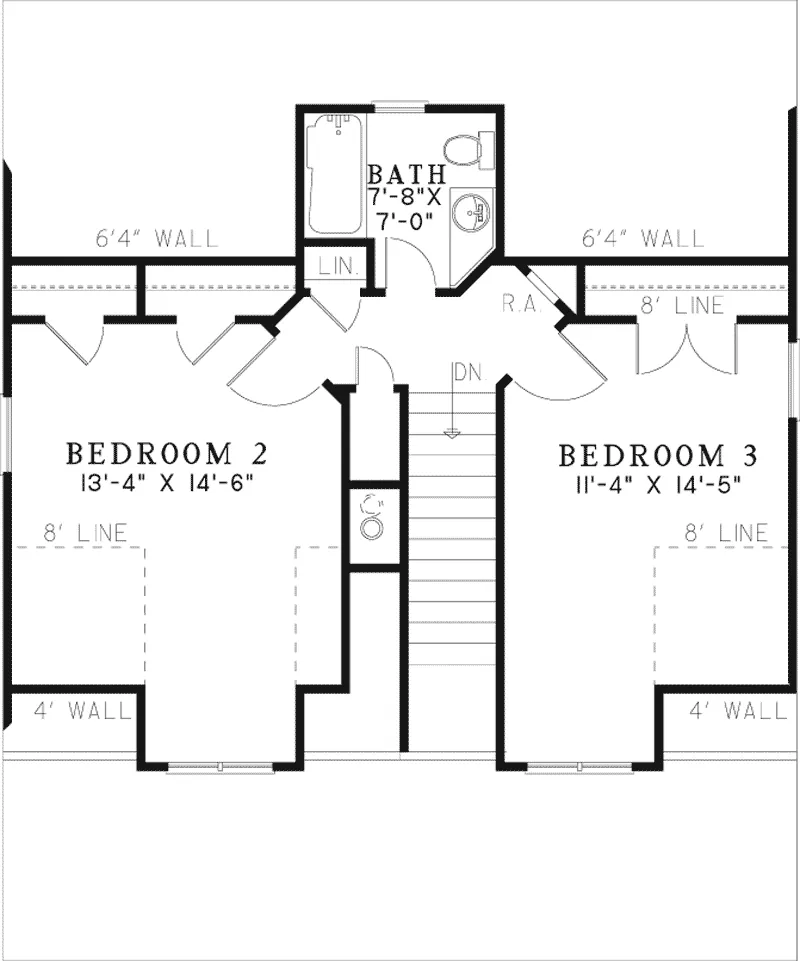 Bungalow House Plan Second Floor - Leslie Pier Raised Cottage Home 055D-0816 - Shop House Plans and More