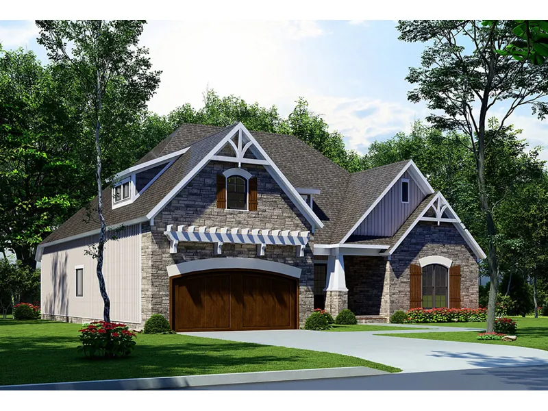 Arts & Crafts House Plan Side View Photo - Satinwood Arts And Crafts Home 055D-0837 - Shop House Plans and More