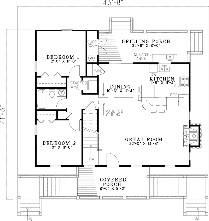 Cabin & Cottage House Plan First Floor - Palomino Lowcountry Cottage Home 055D-0838 - Shop House Plans and More