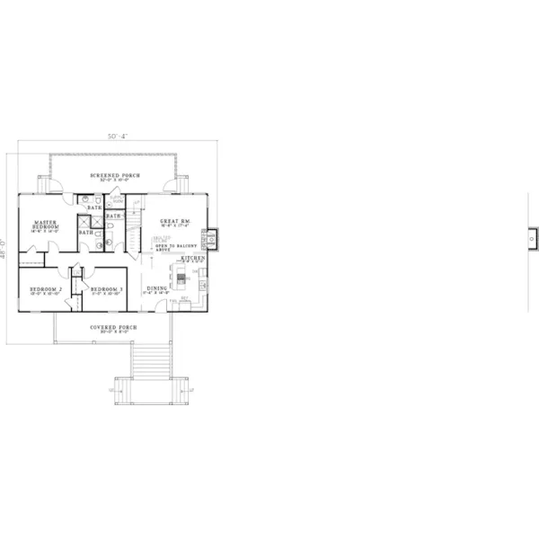 Country House Plan First Floor - Lerner Raised Country Style Home 055D-0839 - Shop House Plans and More