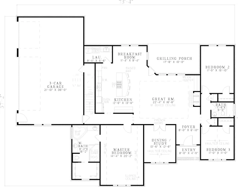 Traditional House Plan First Floor - Graydon Springs Traditional Home 055D-0840 - Search House Plans and More