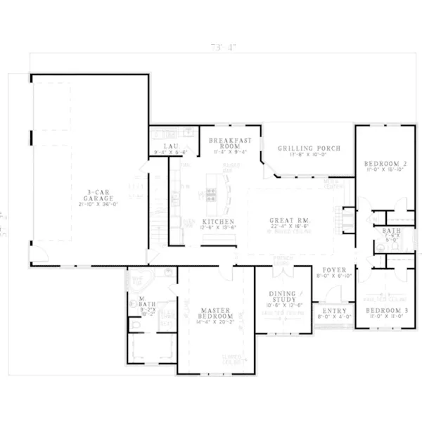 Traditional House Plan First Floor - Graydon Springs Traditional Home 055D-0840 - Search House Plans and More