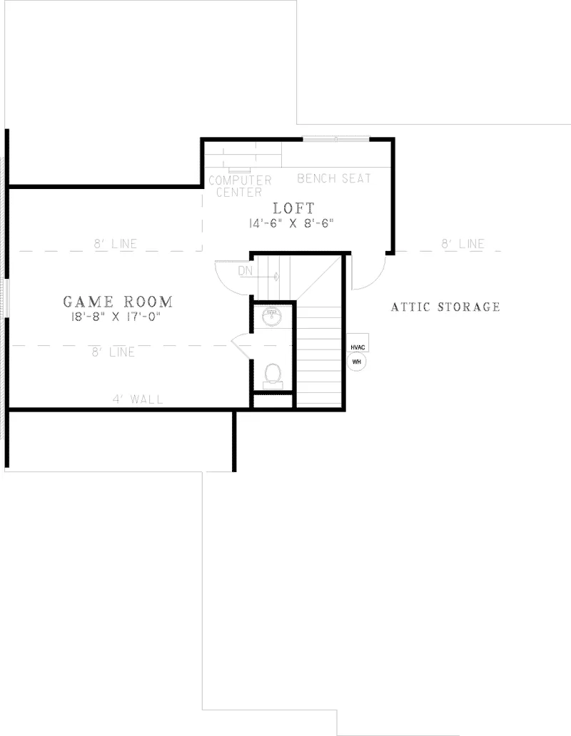 Traditional House Plan Second Floor - Graydon Springs Traditional Home 055D-0840 - Search House Plans and More