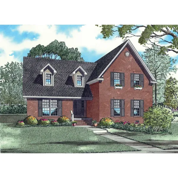 Traditional House Plan Front of Home - Augustine Cliff Southern Home 055D-0843 - Search House Plans and More