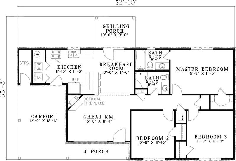 Traditional House Plan First Floor - Vandiver Ranch Home 055D-0845 - Shop House Plans and More