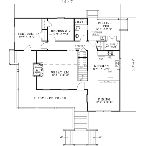 Cabin & Cottage House Plan First Floor - Maguire Raised Lowcountry Home 055D-0847 - Shop House Plans and More